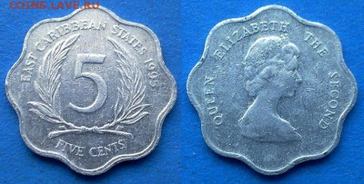 Восточные Карибы - 1, 2 и 5 центов до 18.04 - Восточные Карибы 5 центов 1995