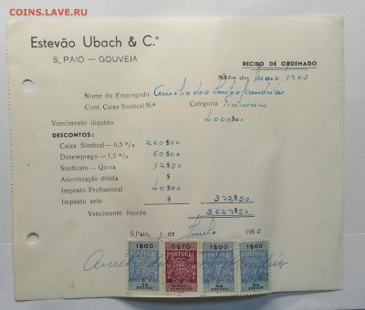 Документ.Счет н 4000 $ с фискальн.марками Португалия 1965 г. - IMG_20190413_162134