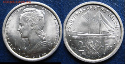 САН-ПЬЕР и МИКЕЛОН 2 франка 1948 г До 16.04  в 22-00МСк - СПМ 2 фр