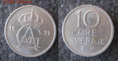 37.Монеты Швеции 1963-2000г. - 37.8. -Швеция 10 эре 1972    A45