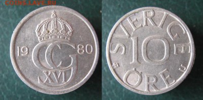 37.Монеты Швеции 1963-2000г. - 37.23. -Швеция 10 эре 1980    A62