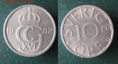 37.Монеты Швеции 1963-2000г. - 37.25. -Швеция 10 эре 1982    A54