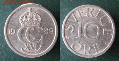 37.Монеты Швеции 1963-2000г. - 37.31. -Швеция 10 эре 1989    A59 