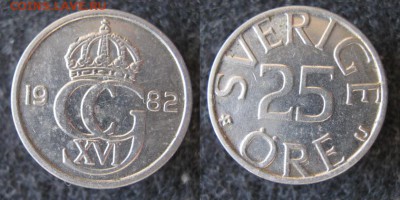 37.Монеты Швеции 1963-2000г. - 37.36. -Швеция 25 эре 1982    A2