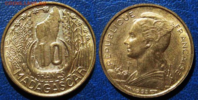 МАДАГАСКАР 10 франков 1953 год До 16.04 В 22-00МСК - Мадаг 10 франков