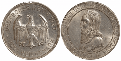 3 марки 1927  - Тюбинген - image