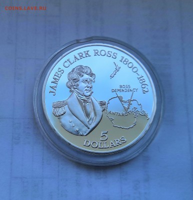 5 долларов 1995 Новая Зеландия.Джеймс Росс.Серебро.Proof. - IMG_20190330_122549