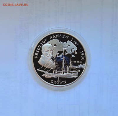 1 крона 1997 О-в Мэн. Фр.Нансен.Парусник. Серебро. Proof. - IMG_20190413_110707