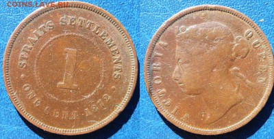 СТРЕЙТС СЕТЛЕМЕНТС 1 цент 1872 год  До 17.04 в 22-00 МСК - Стр Сетлем