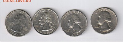 25 центов США - 4 монеты - 2 ЮБИЛЕЙНЫЕ до 18.04.2019г - США - 25 центов - 4 шт01