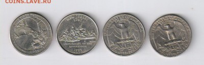 25 центов США - 4 монеты - 2 ЮБИЛЕЙНЫЕ до 18.04.2019г - США - 25 центов - 4 шт00