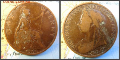 Великобритания 1 пенни, 1901 - 11