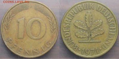 Монеты Германии 10 пф. 70-х годов - Германия 1971. 10 пф. J.JPG