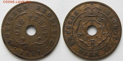 Брит Юж Родезия 1 пенни 1947 до 22-04-19 в 22:00 - Брит Юж Родезия 1 пенни 1947    1112