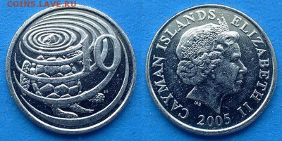 Каймановы острова - 10 центов 2005 года (Черепаха) до 23.04 - Каймановы острова 10 центов 2005