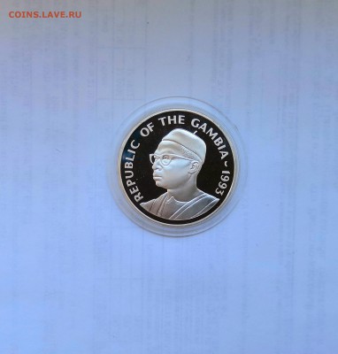 20 даласис 1993 Гамбия. Парусник. Серебро. Proof. - IMG_20190413_110007