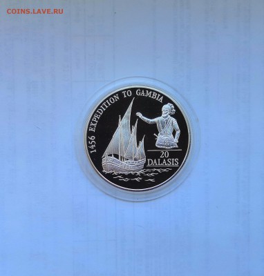 20 даласис 1993 Гамбия. Парусник. Серебро. Proof. - IMG_20190413_105939