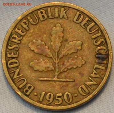 Германия 5 пфенниг 1950 G . 21. 04. 2019. в 22 часа 00 . - DSC_0339