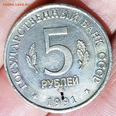 5 руб 1991 - Винторогий козел - белая вставка - 20190419_085117