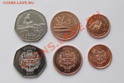 Комплекты и Банковские Наборы Иностранных монет UNC ДЕШЕВО! - Guyana 3 coins set.JPG