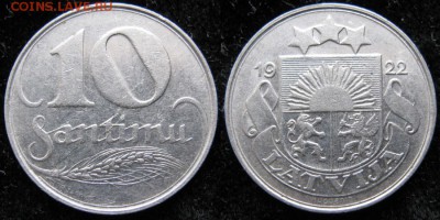 Латвия 10 сантим 1922  до 27-04-19 в 22:00 - Латвия 10 сантим 1922    2793