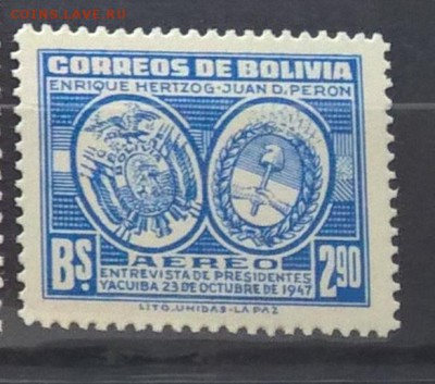 Боливия 1947 1м 2,90с *до 26 04 - 154а