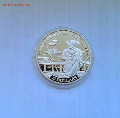10 долларов 1991 Соломоновы о-ва. Альваро. Серебро. Proof. - IMG_20190413_111249