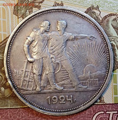 1 РУБЛЬ 1924 шт.1.1А(ПЛ). ПАТИНА. С 200. 27.04.2019 в 22:00 - 010