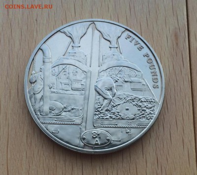 Гернси 5 фунтов 2004 паровоз кочегары железная дорога Крона - gernsi_5_funtov_2004_poezd_parovoz_kochegary_teplovoz_transport_zheleznaja_doroga_krona_shajba