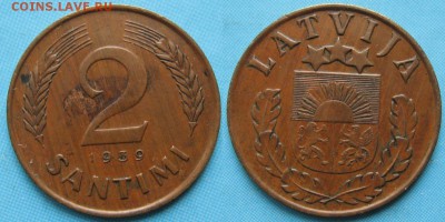 Латвия 2 сантима 1939  до 30-04-19 в 22:00 - Латвия 2 сантима 1939    2882