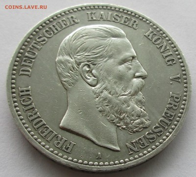 ПРУССИЯ 5 марок 1888. Фридрих III. Оценка. - 011.JPG