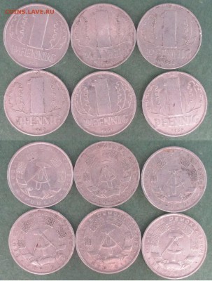 Монеты ГДР 196)-1989 1 пф. - Монеты ГДР 1 пф 1960-1969.JPG