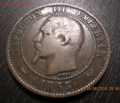 KM# M24 10 CENTIMES 1853 Франция - IMG_0589