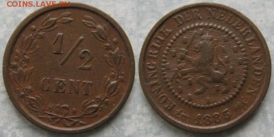 2 цента 1885     до 02-05-19 в 22:00 - Нидерланды пол цента 1885    128-ak15-8393