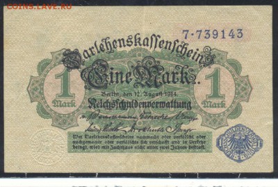 Германия 1 марка 1914 г. 29.04. 19 г. 22 -00 МСК. - 1 м. 1914 1