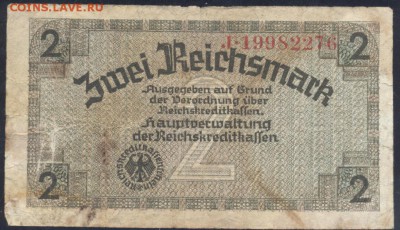 Германия 2 марки 1939-45 г.(3-ий Рейх)  29.04. 19 г. - 2 м. 1939