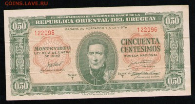УРУГВАЙ 0,50 СЕТЕСИМО 1939 - 7 001