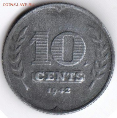 Нидерланды 10 центов 1942 г. до 24.00 04.05.19 г. - 042