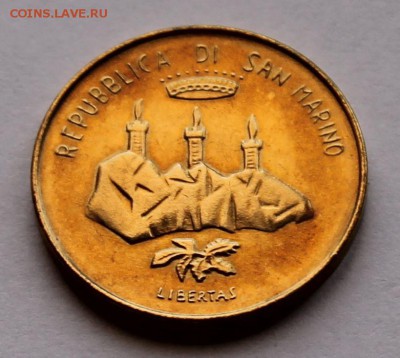 Сан Марино 20 лир 1986, тираж - 130 000. Компьютер - UNC - 8
