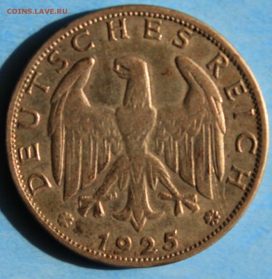 С РУБ. ВЕЙМАРСКАЯ РЕСПУБЛИКА 1 марк 1925г."G"  до 4.5 в 22 - IMG_7516.JPG