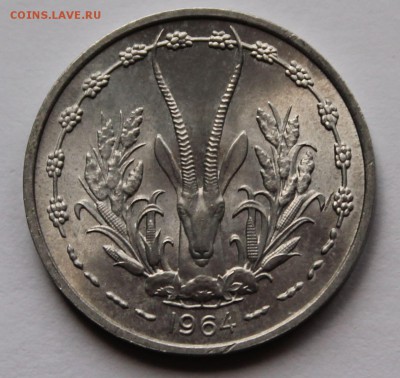 Западные Африканские штаты 1 франк 1964. UNC - 3
