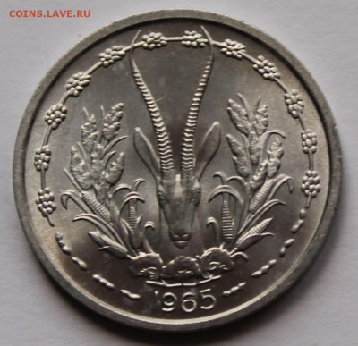 Западные Африканские штаты 1 франк 1965. UNC - 3
