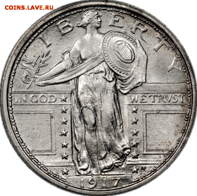 25 ЦЕНТОВ США СВОБОДА 1916-1917 - 1