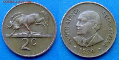 ЮАР - 2 цента 1979 года (Николаас Дидерихс) до 6.05 - ЮАР 2 цента 1979