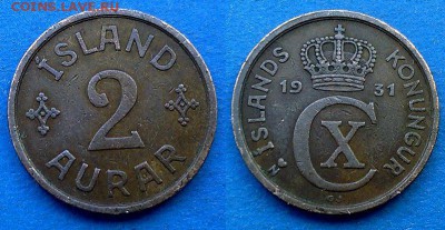 Исландия - 2 эйре 1931 года до 6.05 - Исландия 2 эйре 1931