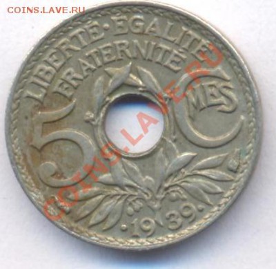 Франция 5 сантимов 1939 г.До 25.06.11 г. 20-00 МСК. - Франция.1