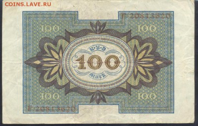 Германия 100 марок 1920 г. 3.05. 19 г. 22 -00 МСК. - 100  м. 1920