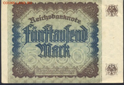 Германия 5000 марок 1922 г. 3.05. 19 г. 22 -00 МСК. - 5000 м. 1922