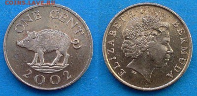 Бермуды - 1 цент 2002 года до 7.05 - Бермуды 1 цент 2002