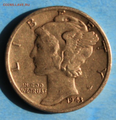 С РУБ. USA ONE DIME 1943г."S" МЕРКУРИ  до 8.05 в 22-00 - IMG_7527.JPG